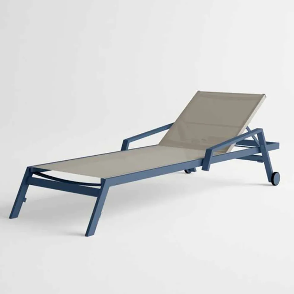 Sonnenliege im Freien aus Aluminium mit Rädern und Armlehnen Modernes Design - Carmine