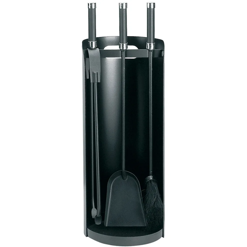 Werkzeughalter mit 3 Kaminbesteck aus Metall, hergestellt in Italien – Bazar