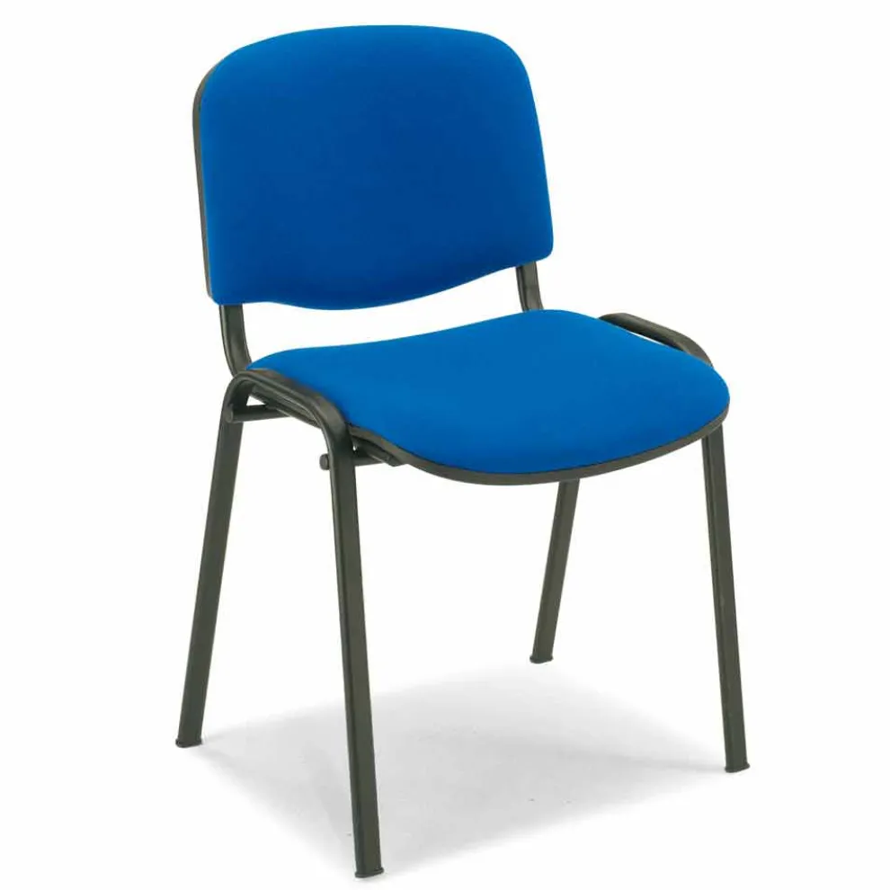 Ungepolsterter Wartezimmerstuhl mit schwarzem Metallgestell - Carmela