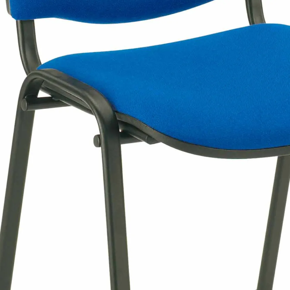 Ungepolsterter Wartezimmerstuhl mit schwarzem Metallgestell - Carmela