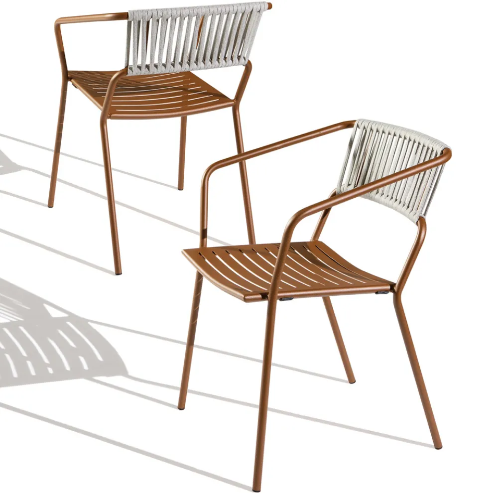 Outdoor-Sessel aus verzinktem Stahl stapelbar Made in Italy 2 Stück - Vesna