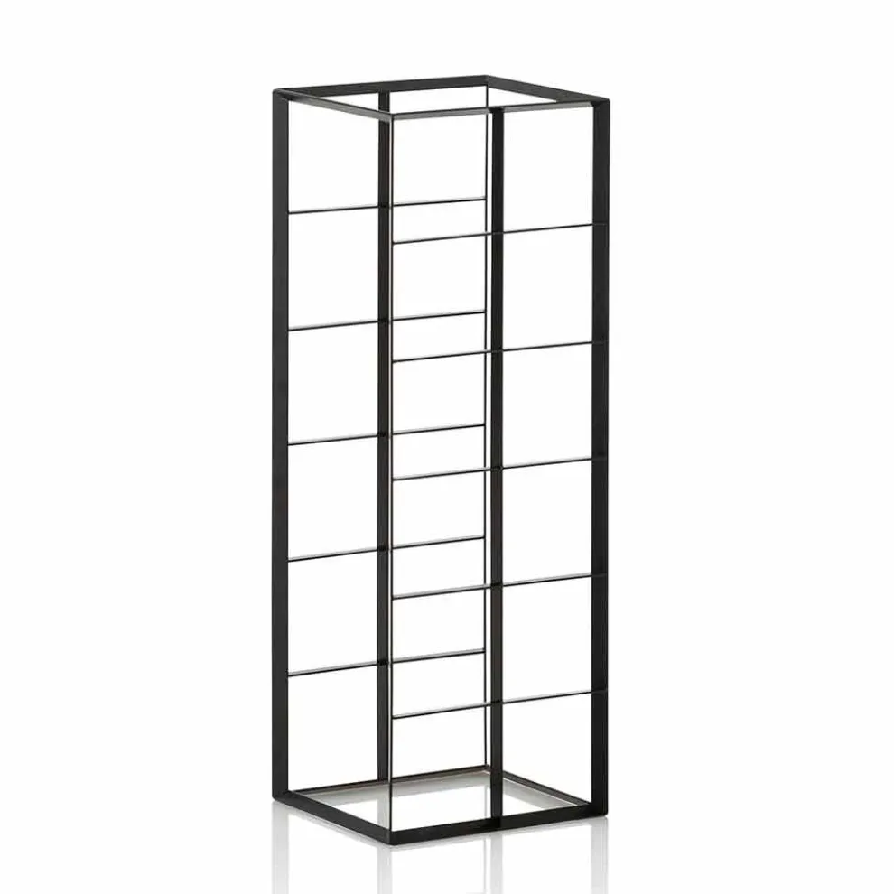 Moderner Tischflaschenhalter für 12 Flaschen aus Matt Black Metal - Wein