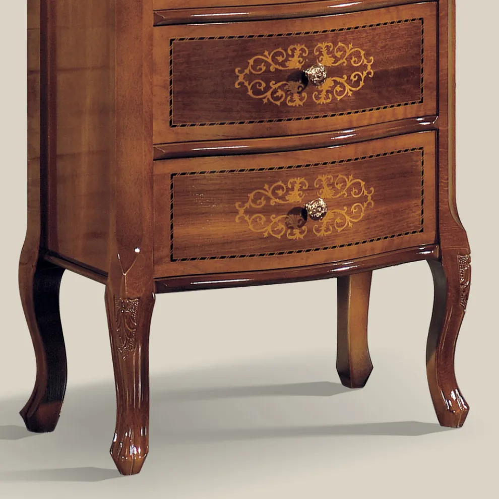 Klassische Kommode aus Walnussholz 4 oder 6 Schubladen Made in Italy - Katerine