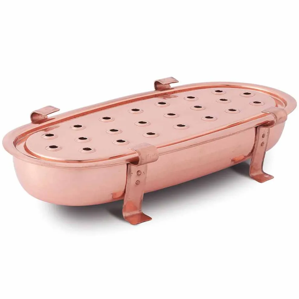 Tisch Chafing Dish für Kupfertöpfe Made in Italy 45x23 cm - Mariaelena