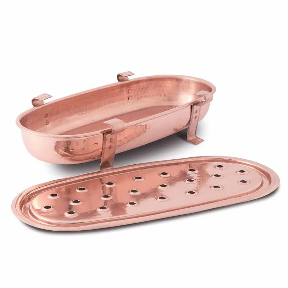 Tisch Chafing Dish für Kupfertöpfe Made in Italy 45x23 cm - Mariaelena