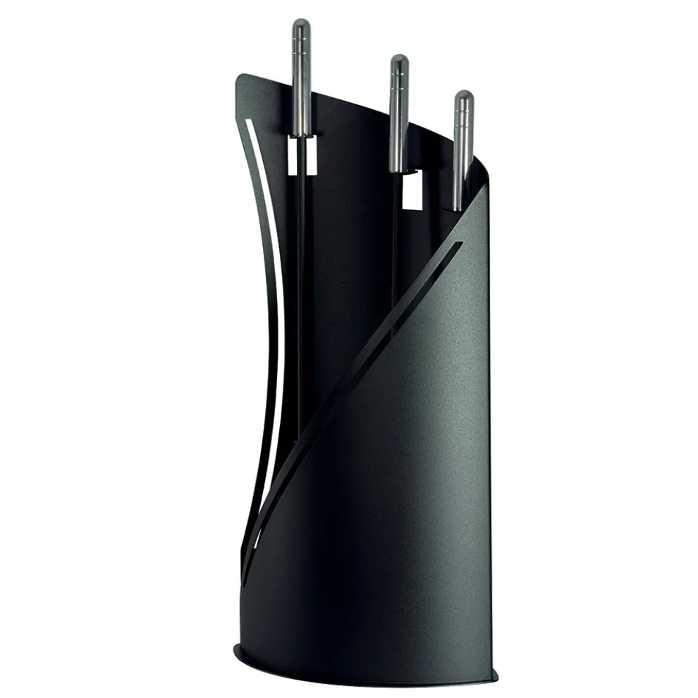 Fester Werkzeughalter mit 3 in Italien hergestellten Kaminbestecken – Turban