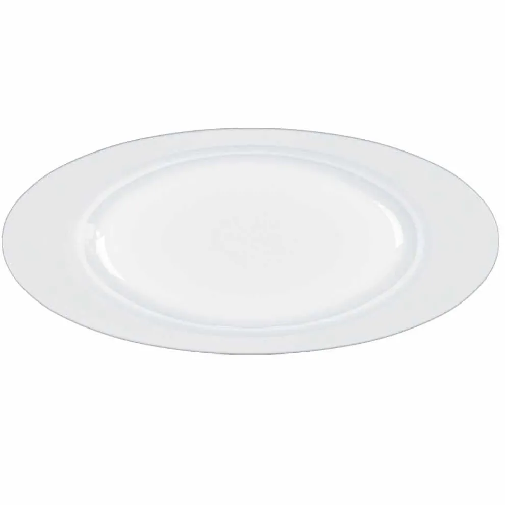 Modernes weißes Porzellan Oval Design Servierset 2 Stück - Teleskop