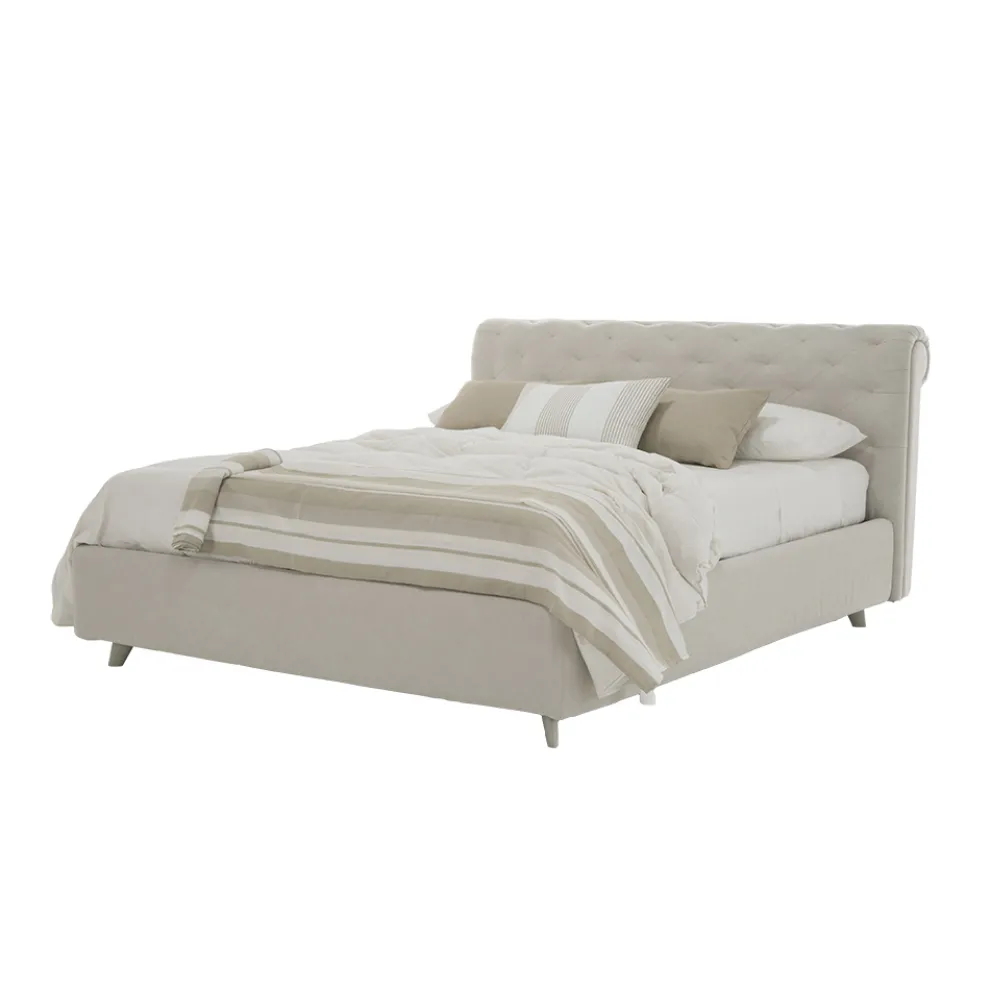 Gepolstertes Design-Doppelbett mit Container Made in Italy - Scarpetta