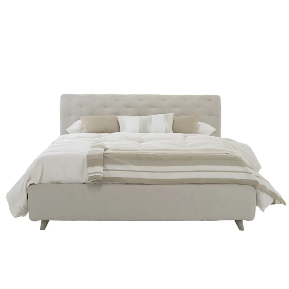 Gepolstertes Design-Doppelbett mit Container Made in Italy - Scarpetta