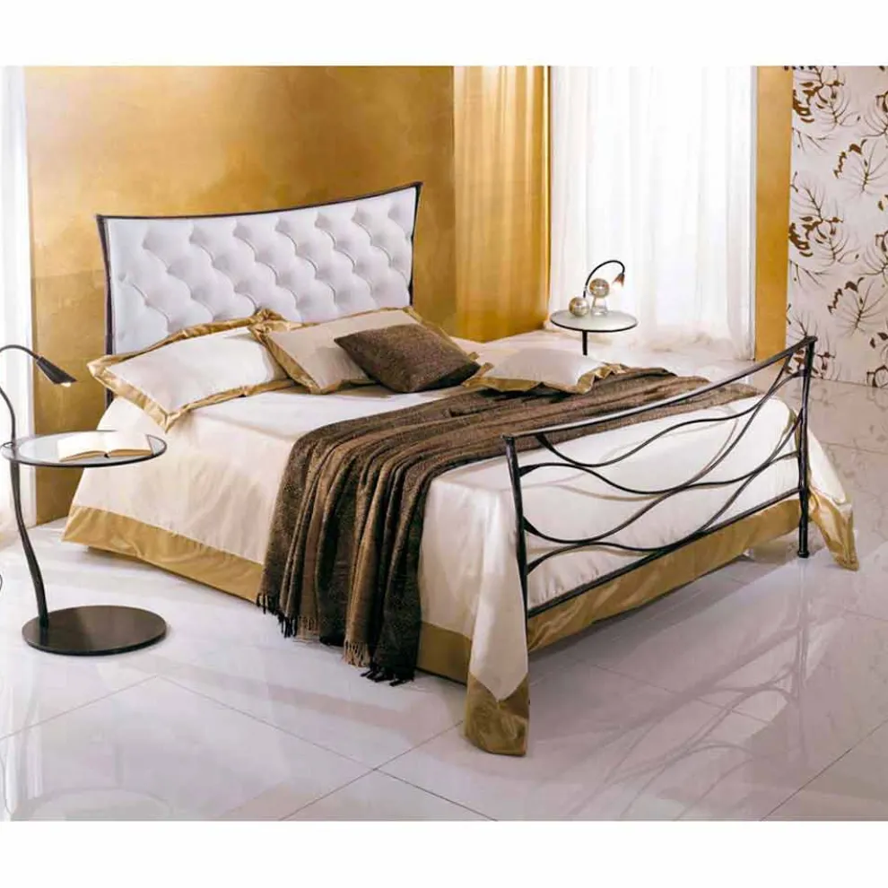 Idra Capitonnè Einzelbett aus Schmiedeeisen in Design