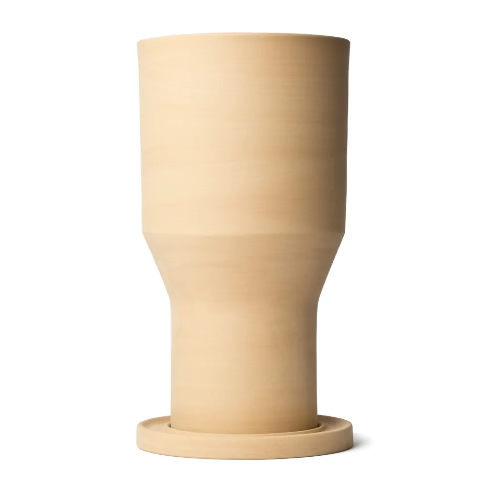 Handgefertigte Blumenvase mit Terrakotta-Untertasse Made in Italy - Pita