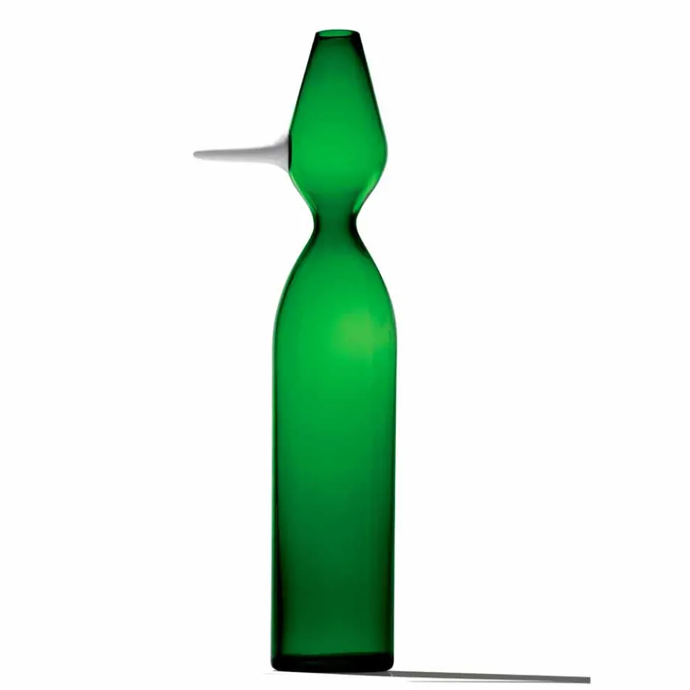 Handgemachte grüne Murano geblasene Glasvase Made in Italy - Greeny