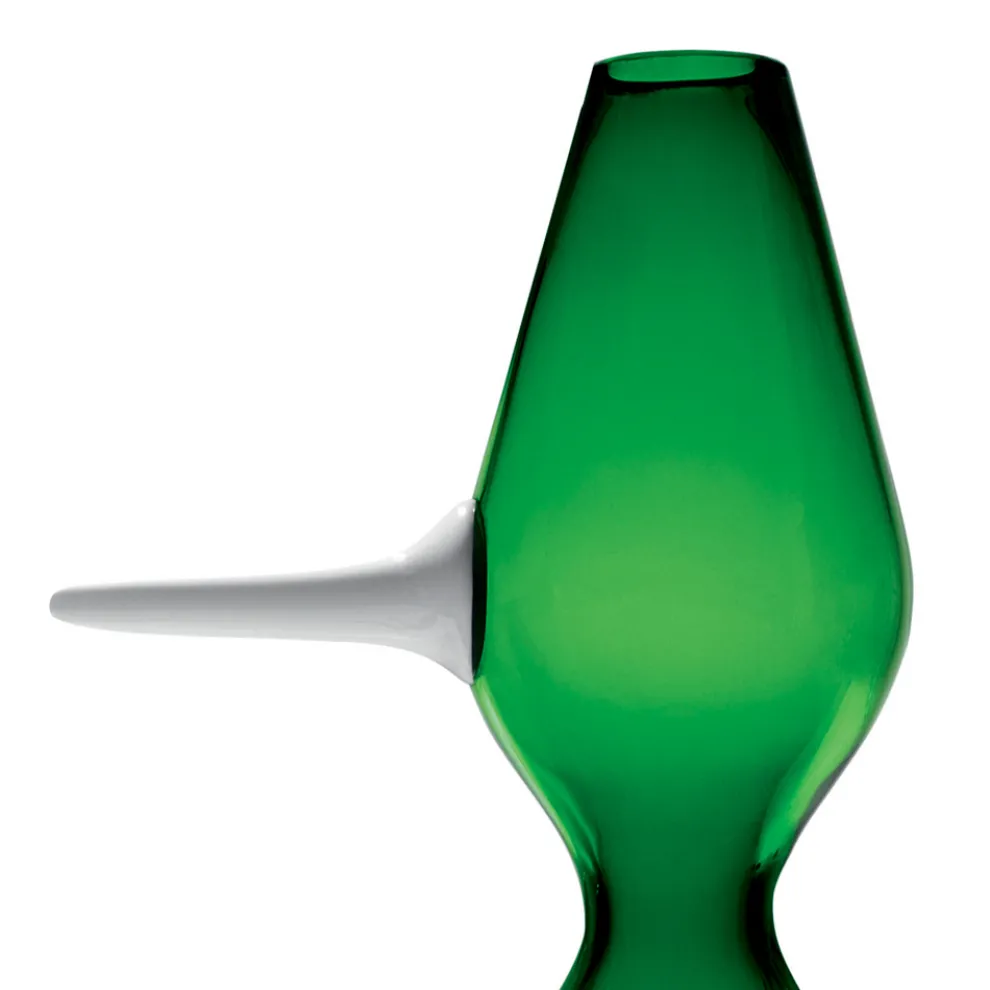 Handgemachte grüne Murano geblasene Glasvase Made in Italy - Greeny
