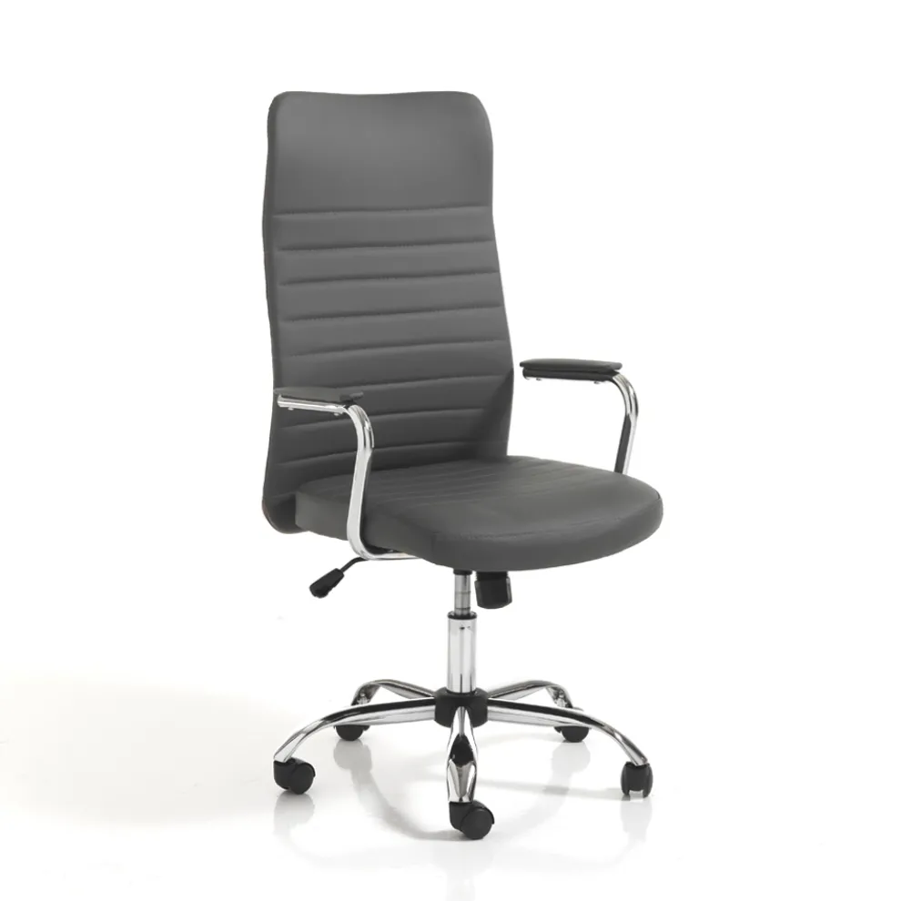 Bürostuhl aus Leder mit drehbaren Rädern – Radon