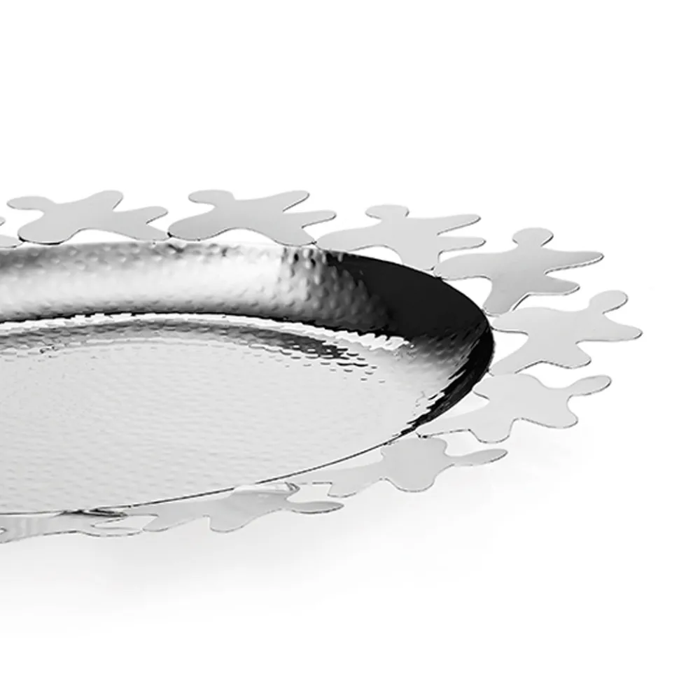 Silbernes Metalldesign-Mittelstück mit verziertem Rand - Cordoba