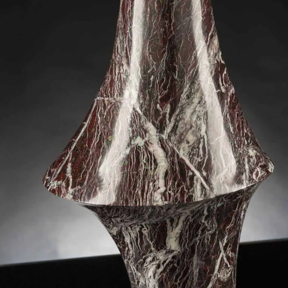 Dekorative Vase aus rotem Marmor mit weißen Adern Made in Italy - Original