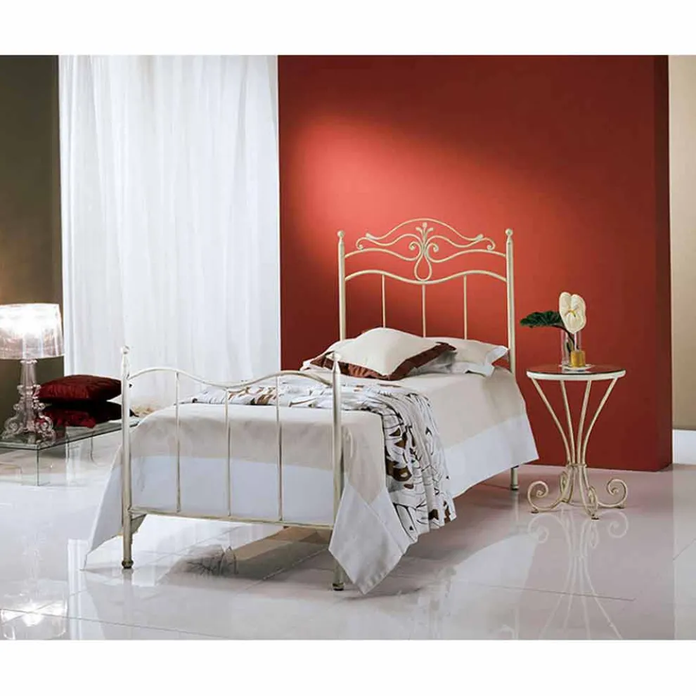 Lira Einzelbett aus Schmiedeeisen in Design