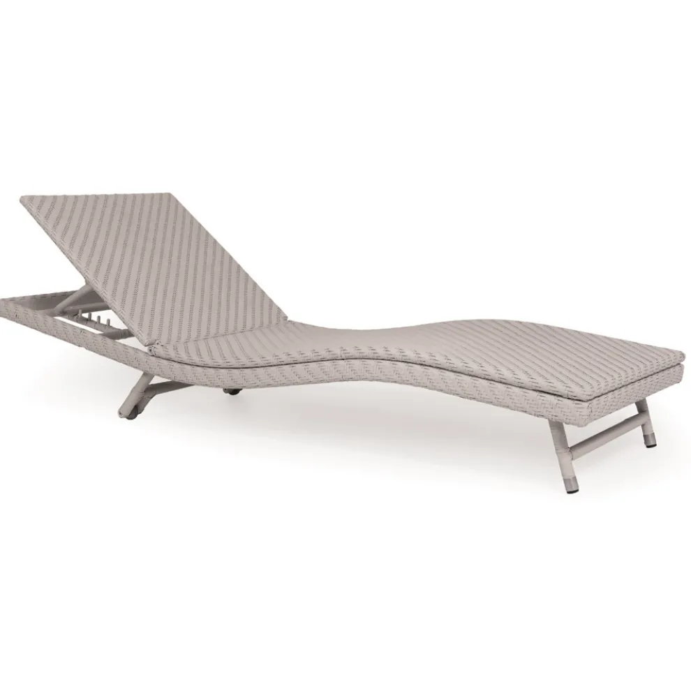 Outdoor-Sonnenliege aus Polyrattan mit Rollen - Meredith