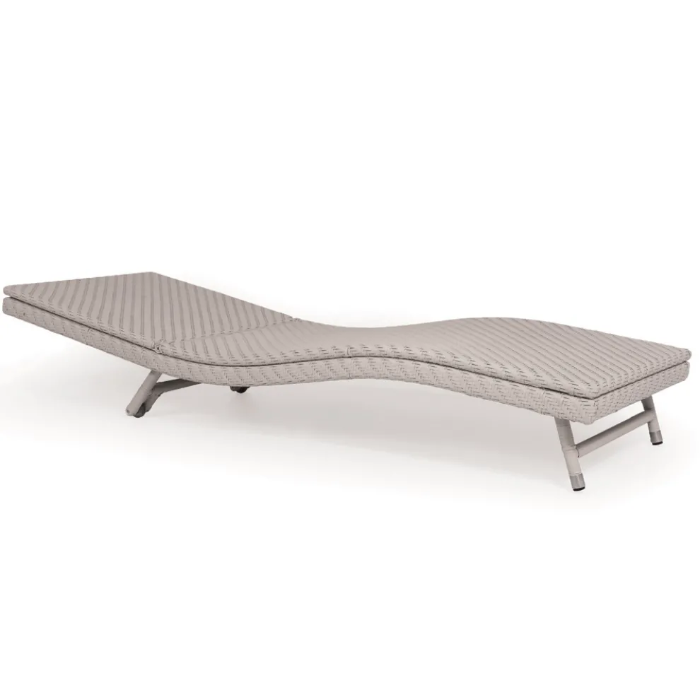 Outdoor-Sonnenliege aus Polyrattan mit Rollen - Meredith