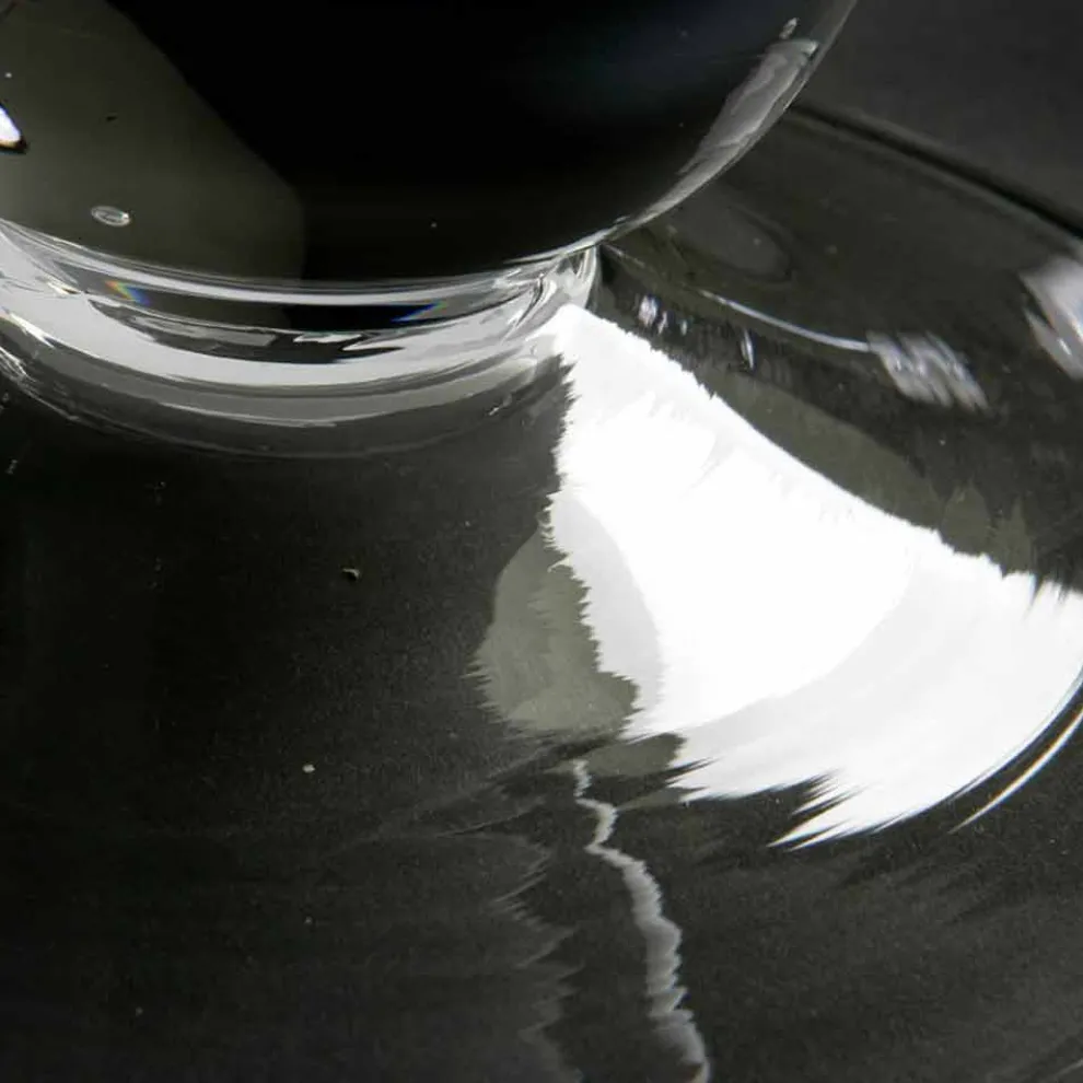 Hohe Indoor-Vase aus weißem und transparentem Glas Made in Italy - Clodino