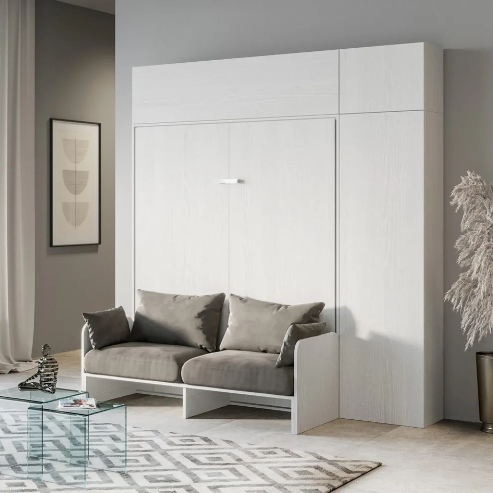 Vertikales Schrankbett mit Sofa, Wandeinheit und Säule - Magiccompare