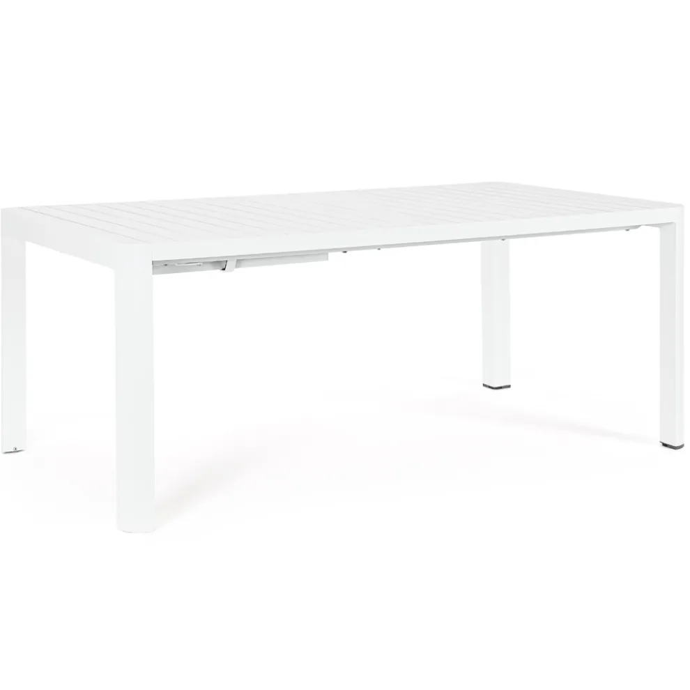 Ausziehbarer Tisch auf 240 cm aus pulverbeschichtetem Aluminium – lackiert