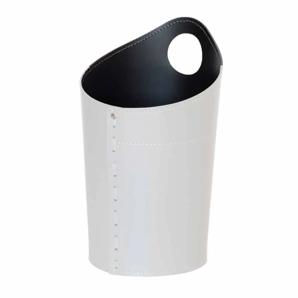 Papierkorb aus recyceltem Papier aus Ambrogio-Leder