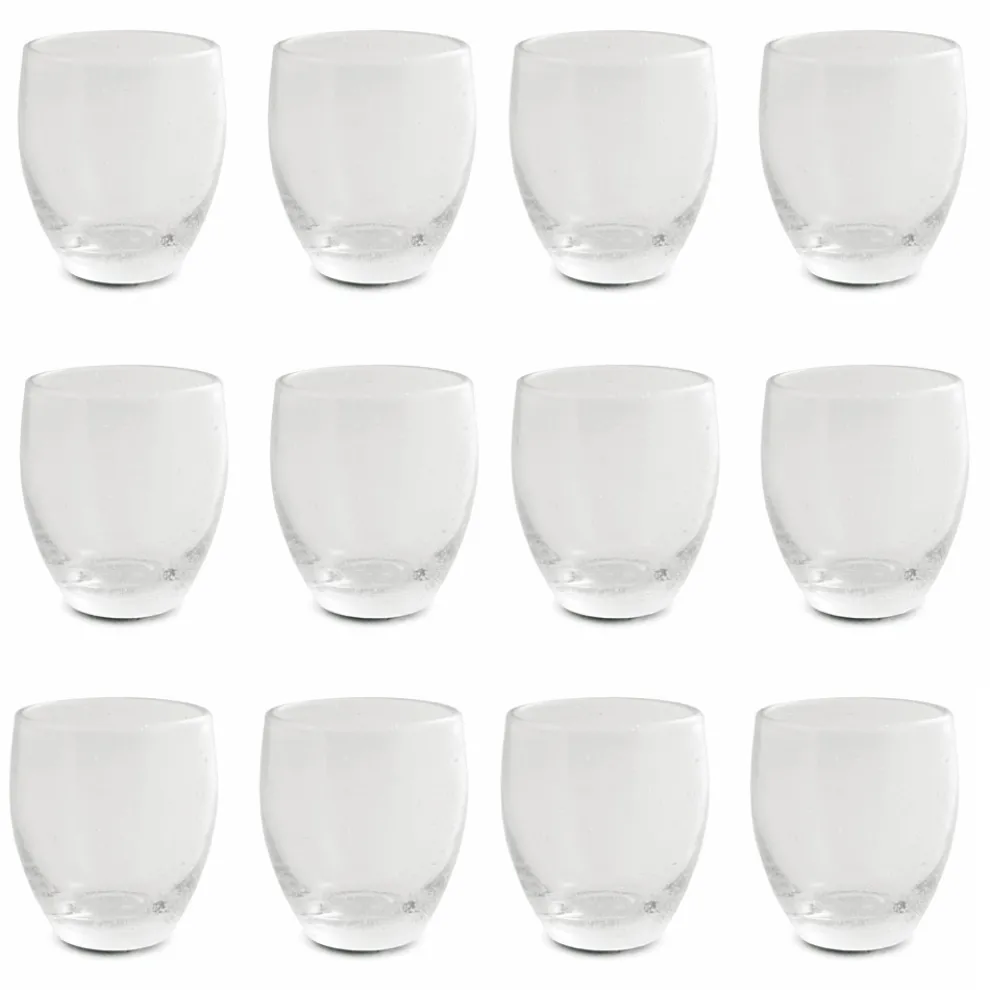 Transparentes Gläserset aus mundgeblasenem Glas 12-teilig - Guerrero