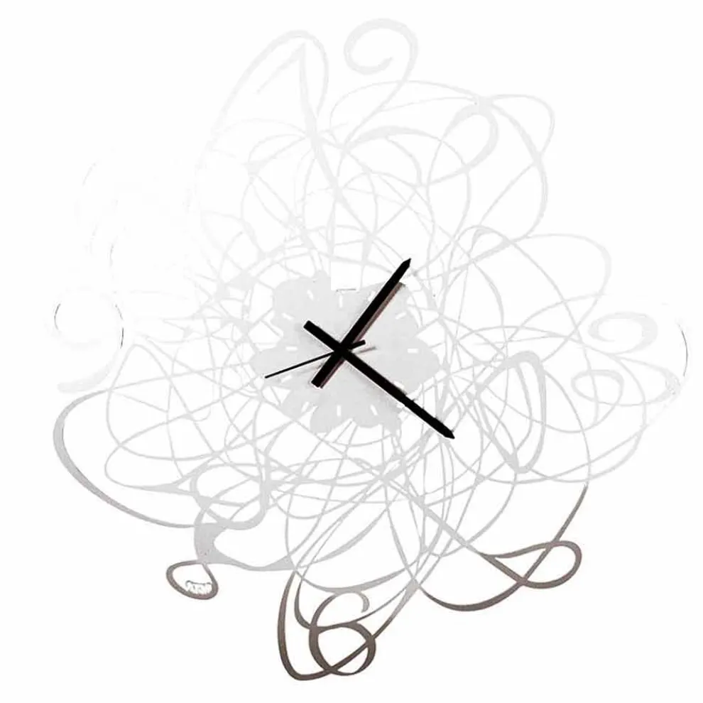 Moderne Design Wanduhr aus Eisen in schwarz oder weiß Made in Italy - Baldo