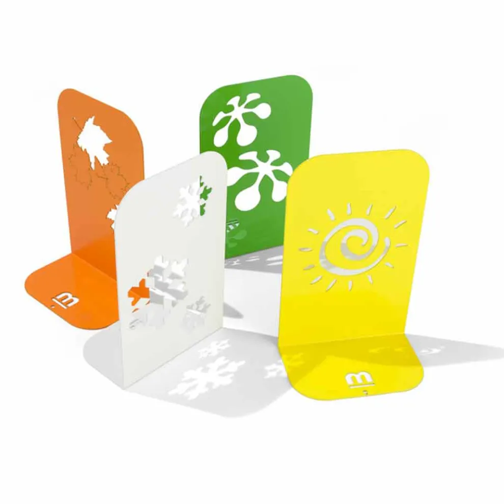 4 Buchständer Set Blokko bei Mabele, Produziert in Italien