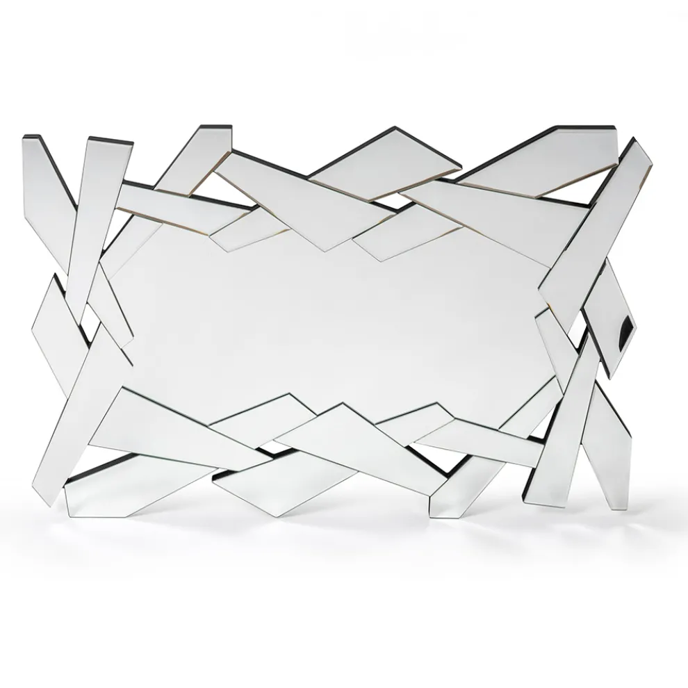 110 cm geformter Wandspiegel aus Glas mit modernem Rahmen - Nirdo