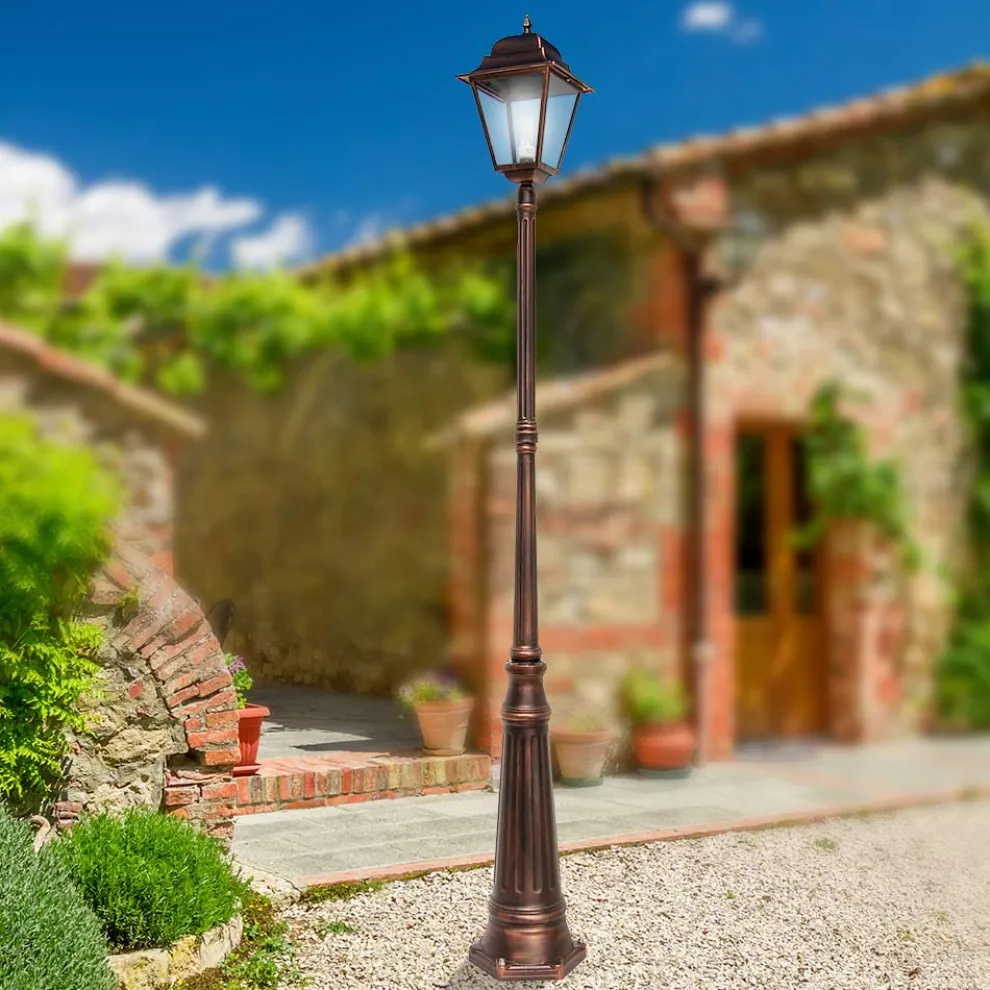 252 cm hohe Außenlampe aus Glas und Aluminiumdruckguss - Alchemist