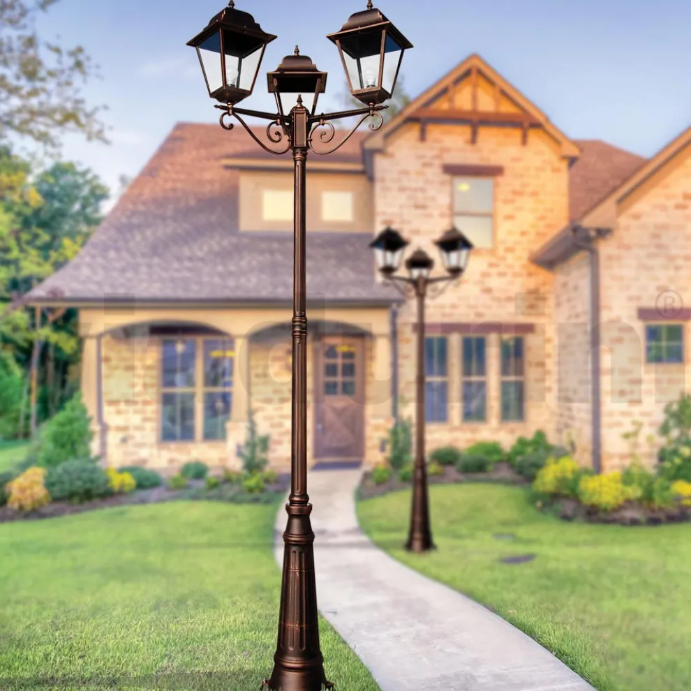 296 cm hohe Außenlampe aus Glas und Aluminiumdruckguss - Alchemist