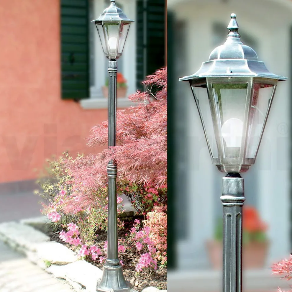 179 cm hohe Gartenlampe aus Glas und 5 Aluminiumausführungen - Pinako