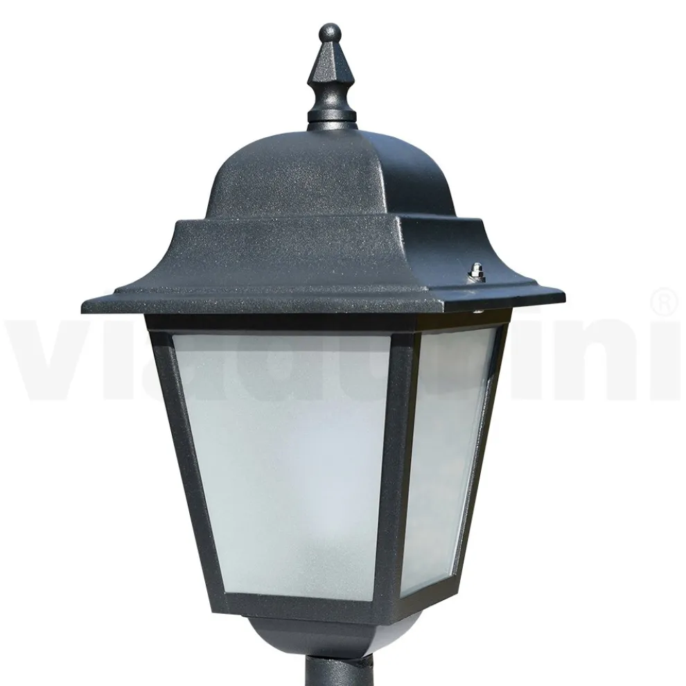 53,5 cm hohe Straßenlaterne aus Anthrazitglas und Aluminium Made in Italy - Scintilla