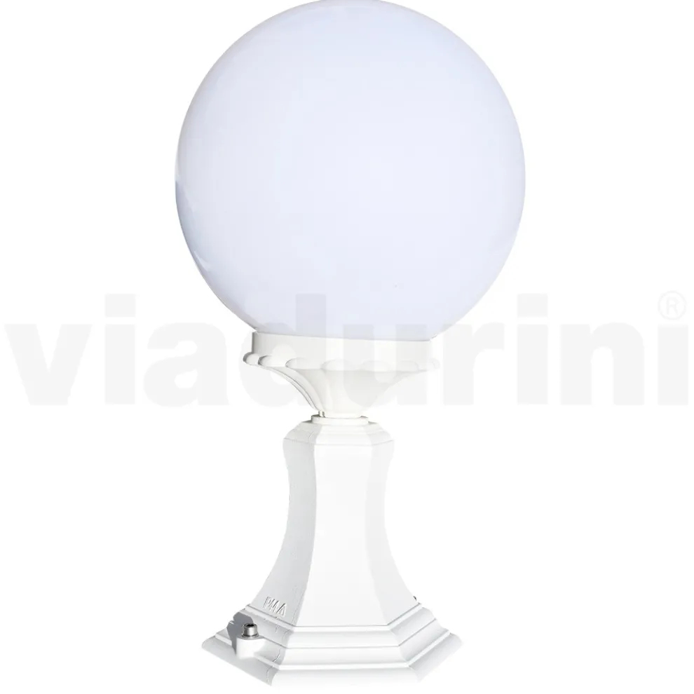 47 cm hohe Straßenlaterne aus weißem Acryl und Aluminium, hergestellt in Italien - Trovabianco