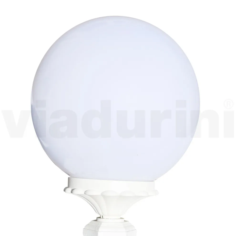 47 cm hohe Straßenlaterne aus weißem Acryl und Aluminium, hergestellt in Italien - Trovabianco