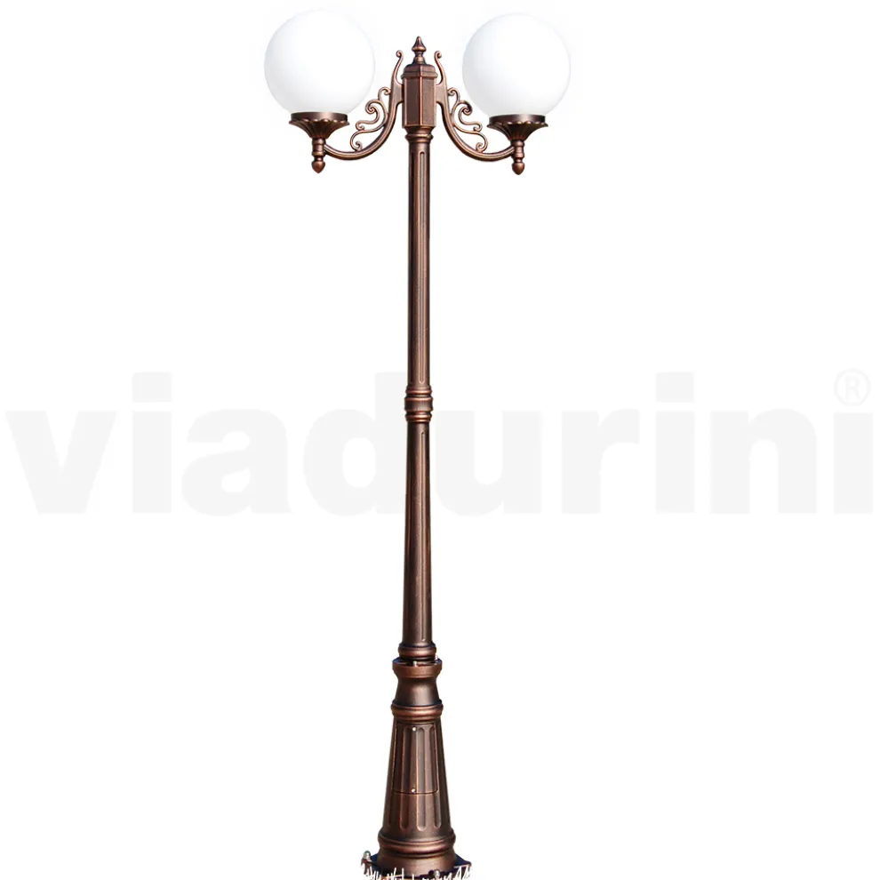 200 cm hohe Straßenlaterne aus schwarzem Acryl und Aluminium, hergestellt in Italien - Trovanero