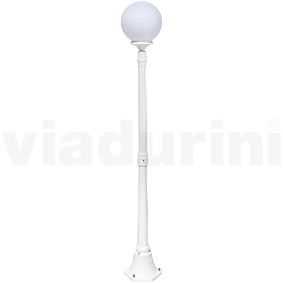 172 cm hohe Straßenlaterne aus weißem Acryl und Aluminium, hergestellt in Italien - Trovabianco