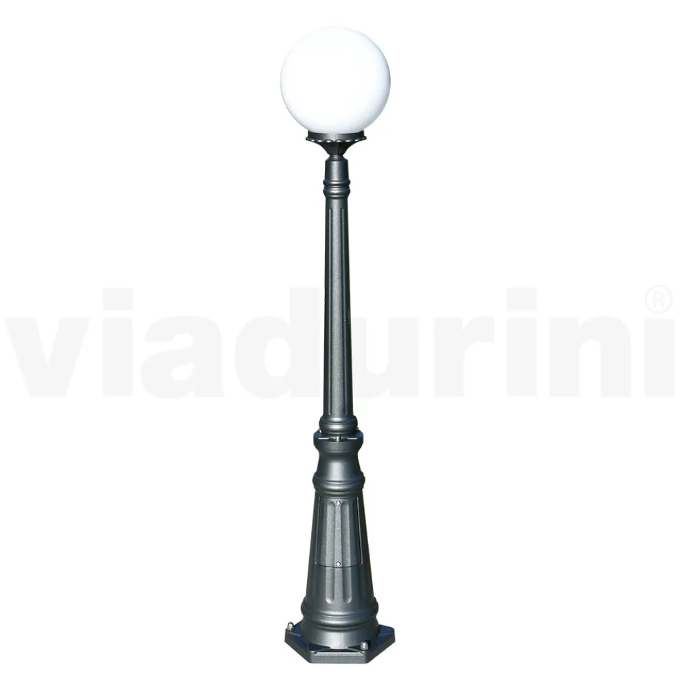 145 cm hohe Straßenlaterne aus Acryl und anthrazitfarbenem Aluminium. Hergestellt in Italien - Trovaanthrazit