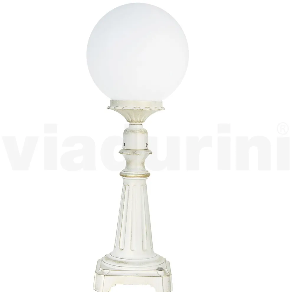 69 cm hohe Straßenlaterne aus weißem Acryl und Aluminium, hergestellt in Italien - Trovabianco