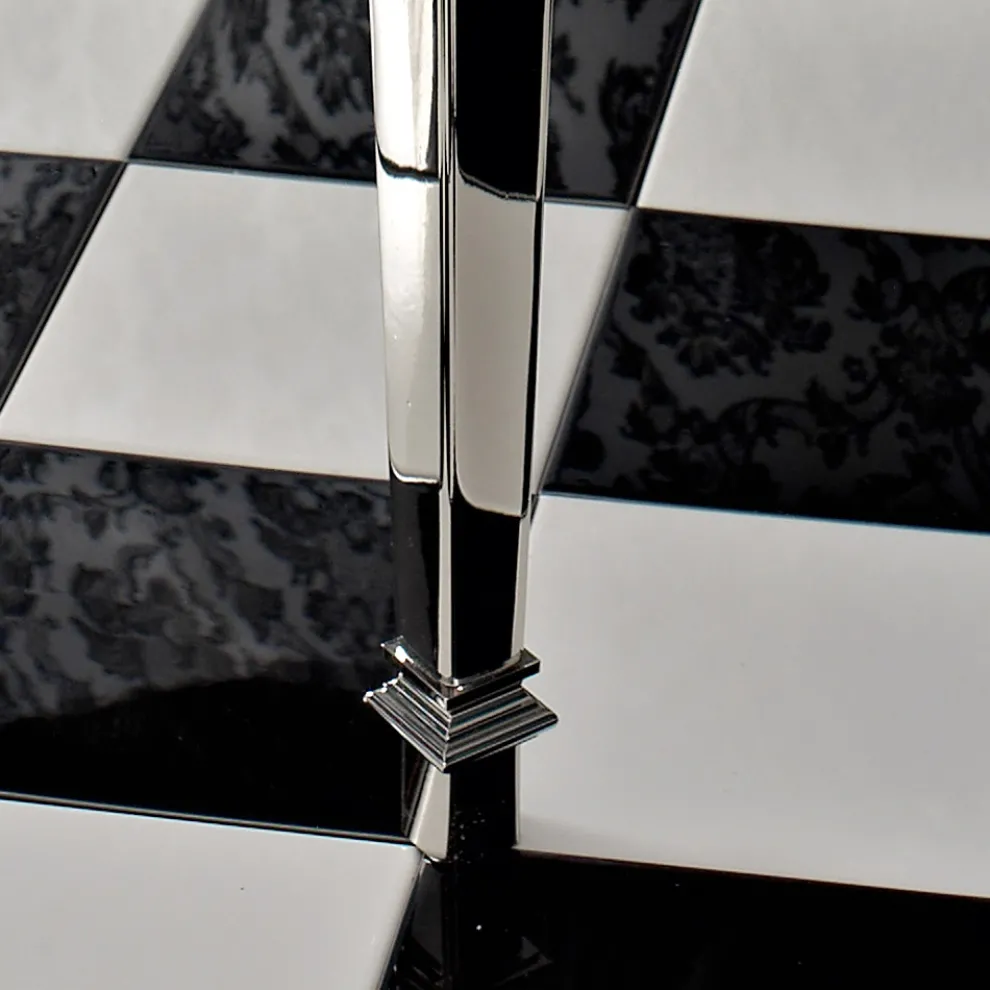 105 cm Vintage weiße Keramik-Badezimmerkonsole mit Füßen, Made in Italy - Marwa