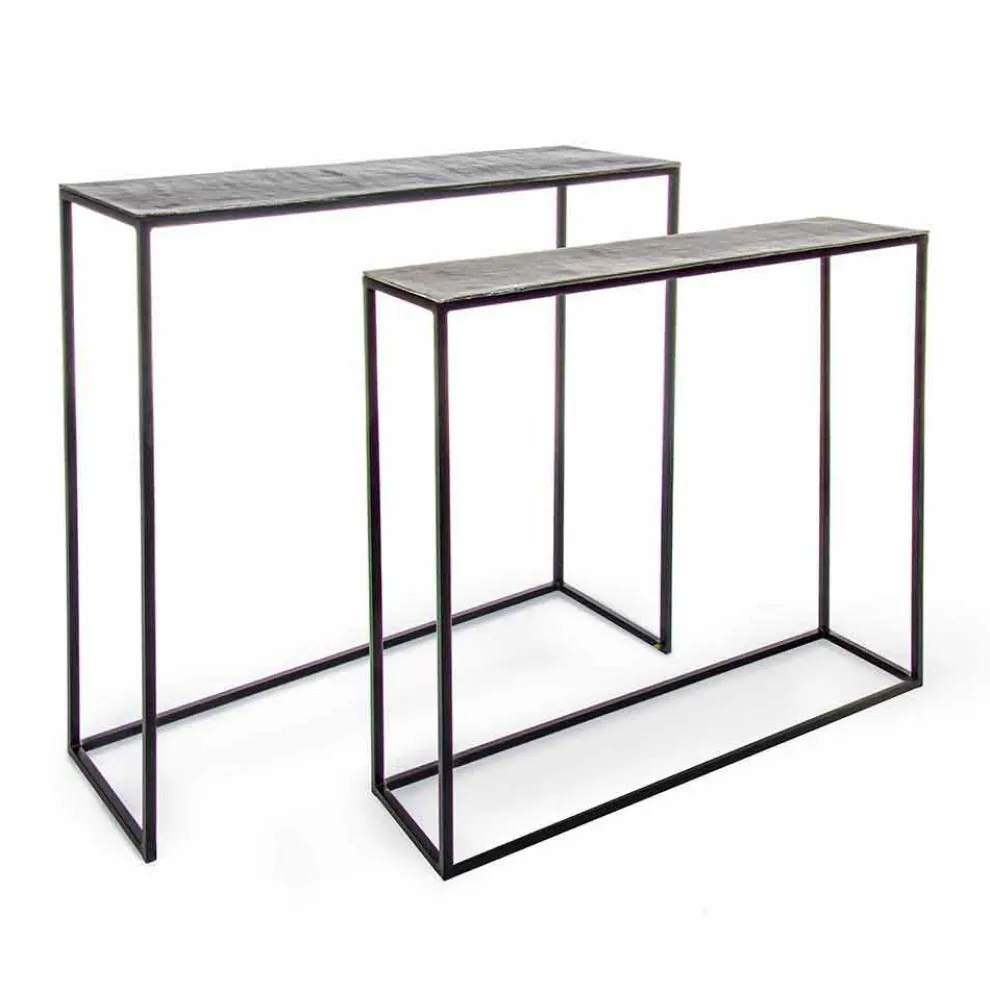 2 Consolle in Stahl Industriestil Modernes Design Homemotion - Sesam
