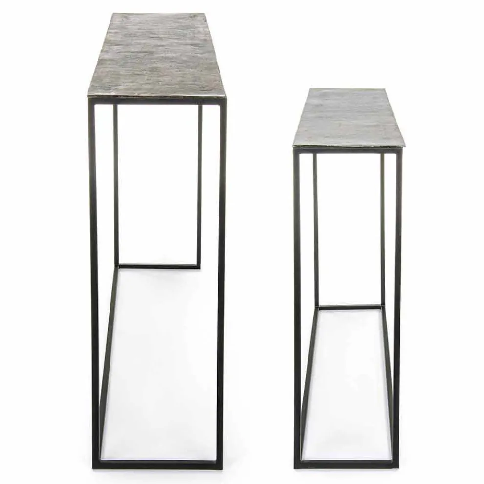 2 Consolle in Stahl Industriestil Modernes Design Homemotion - Sesam