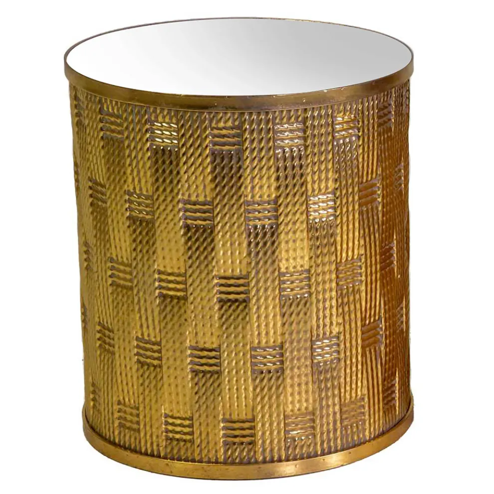 2 Couchtische aus goldenem Metall mit Spiegelplatte - Cliff