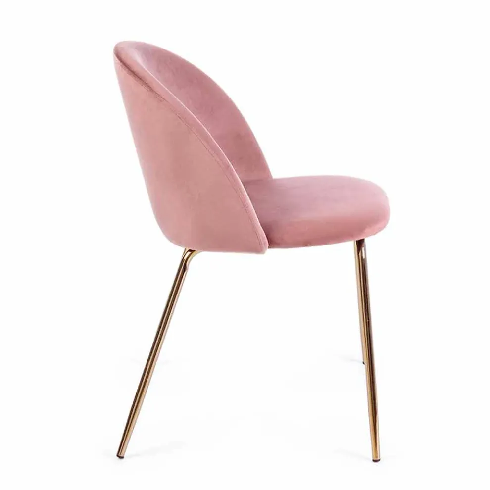 4 Designstühle aus Samt mit Stahlkonstruktion Homemotion - Dania