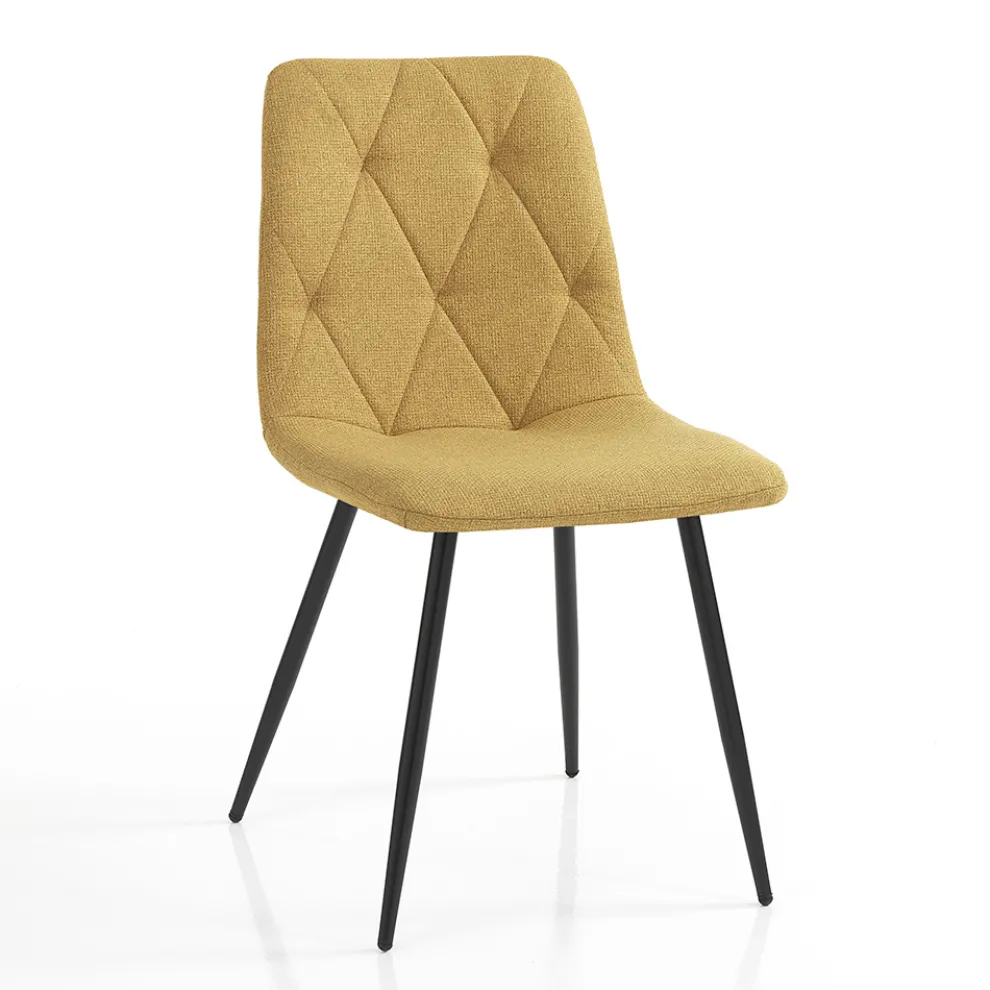 4 Esszimmerstühle aus pflegeleichtem Stoff und Metallbeinen - Lazio