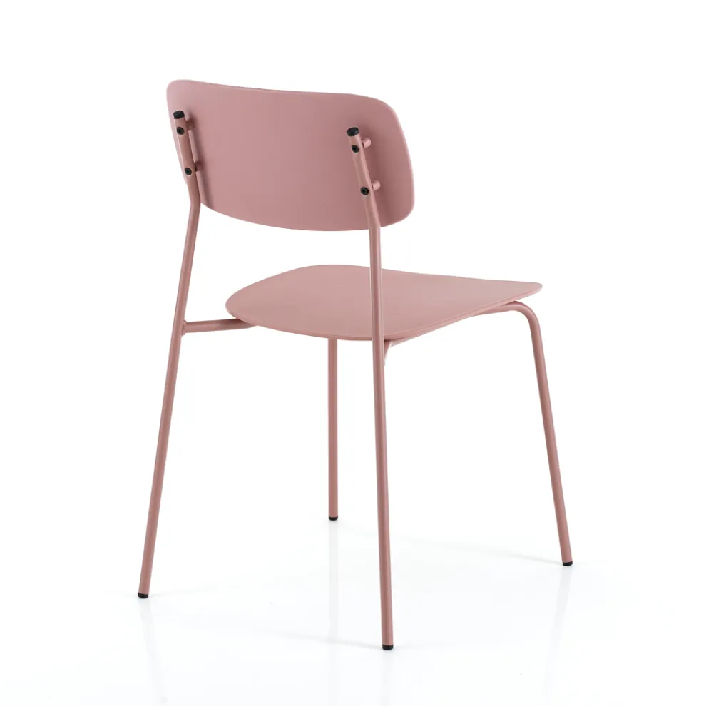 4 Esszimmerstühle aus Stahl und Polypropylen - Aquila