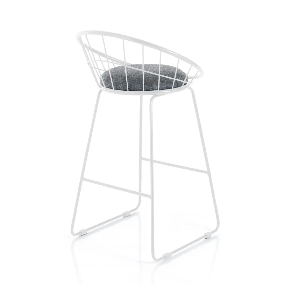 2 gepolsterte Hocker und Stahlkonstruktion in verschiedenen Ausführungen – Torio