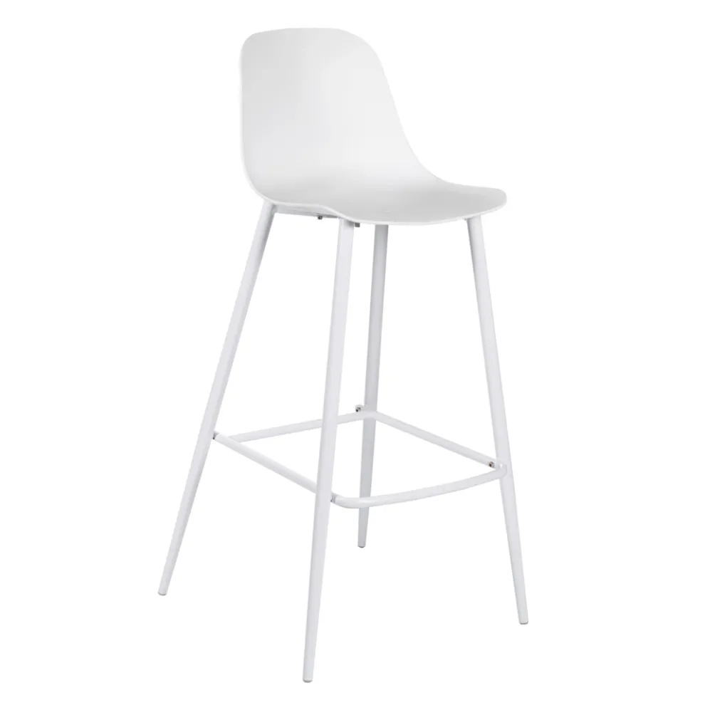 2 Hocker aus Polypropylen und Metallstruktur mit Fußstütze - Engel